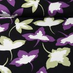Twill de viscose - Feuilles Noir Vert clair
