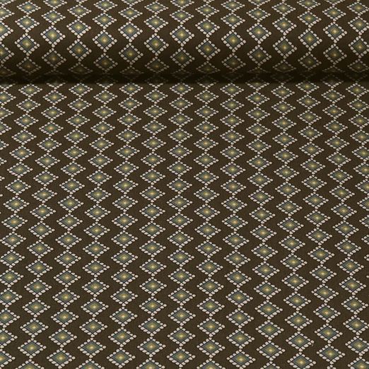 Twill de viscose - Losanges Kaki