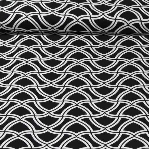 Twill de viscose - Vagues Noir