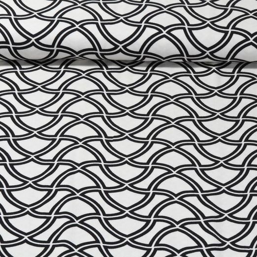 Twill de viscose - Vagues Blanc laine