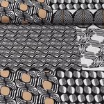 Popeline de viscose - Mélange de motifs Ecru Beige