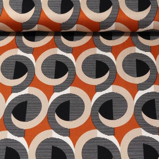 Satin de viscose - Rétro Rouille Beige