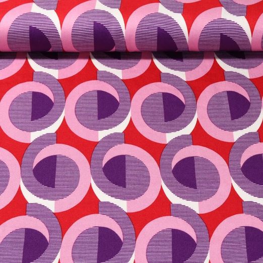 Satin de viscose - Rétro Rouge Rose