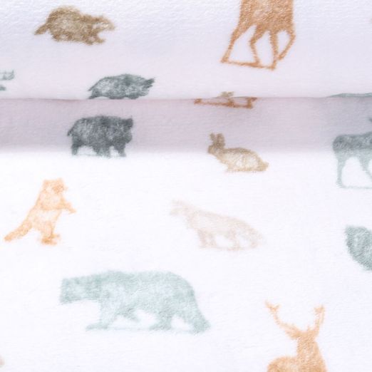 Polaire Wellness - Animaux de la forêt Ecru
