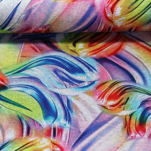 Romanit-Jersey - Blättermix Multicolor