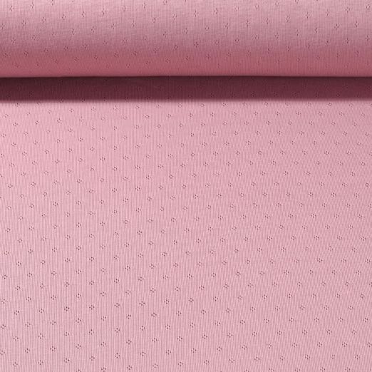 Jersey de coton Margarette - Ajouré Vieux rose Uni