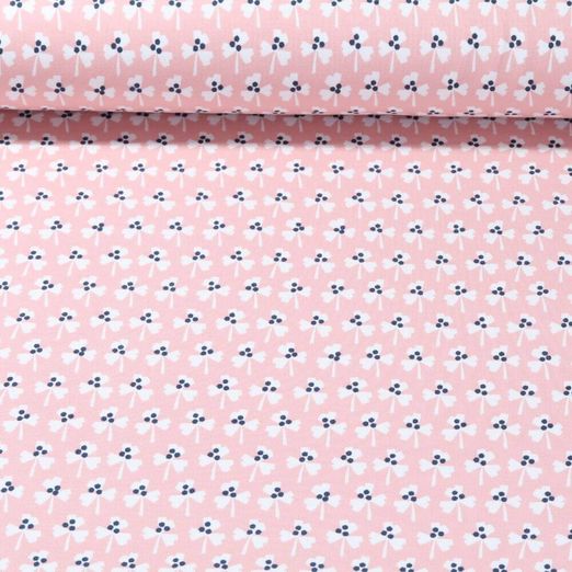 Sweat d'été gratté - French Terry Fleurs Rose