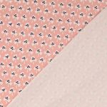Sweat d'été French Terry fleurs roses, brossé