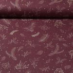 Baumwoll-Canvas - Digitaldruck Weihnachtszweige Bordeaux