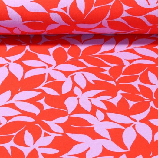 Sweat soft - Feuilles Rose Rouge clair