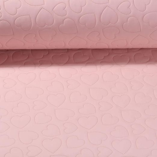 Tissu imperméable - Coeurs pointillés Rose