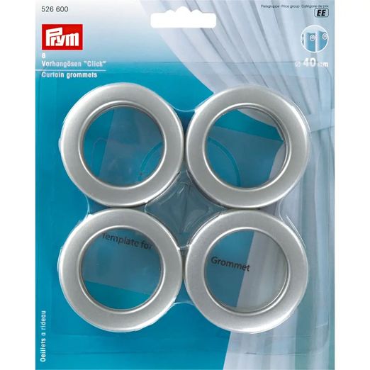 PRYM Vorhangösen Click - 40mm - silber matt