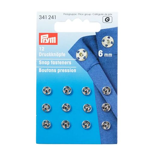 PRYM Annäh-Druckknöpfe - 6mm - silber - 12 Stück