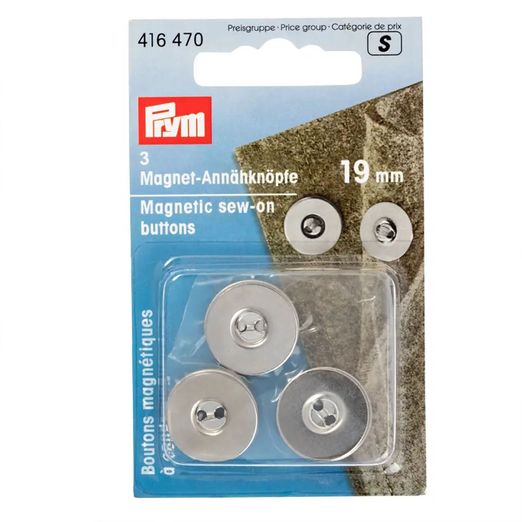 PRYM Magnet-Annähknopf - 19mm - silber