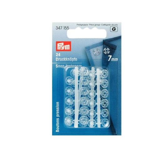 PRYM Annäh-Druckknöpfe - 7mm - transparent - 24 Stück PRYM Annäh-Druckknöpfe - 7mm - transparent - 24 Stück