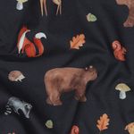Bomulls-poplin - Digitaltryck Skogsdjur Höst Grå Bomulls-poplin - Digitaltryck Skogsdjur Höst Grå