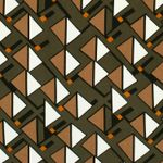 Popeline de viscose - Triangles kaki Popeline de viscose - Triangles kaki