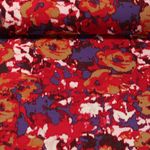 Viscose - Fleurs Abstrait Rouge