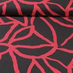 Viscose - Twill Abstrait Marron foncé Fuchsia