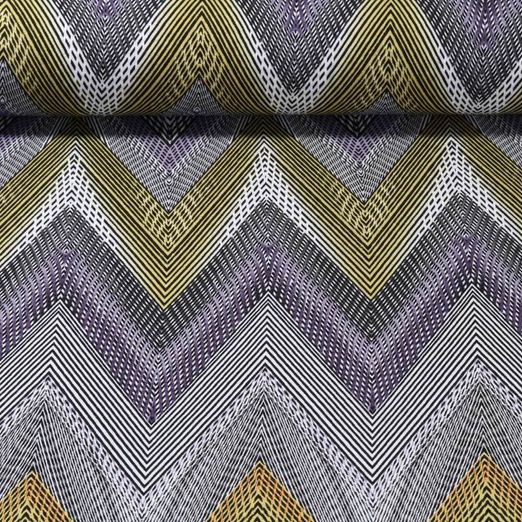 Jersey viscose - Zig zag Jaune
