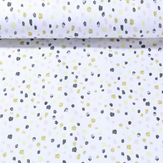 Jersey - Kleckse Glitzer Weiß Grün