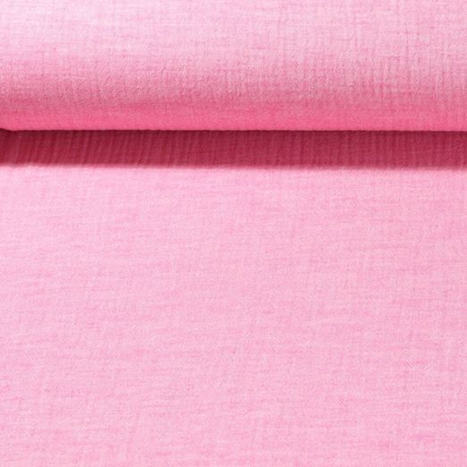 Baumwoll Musselin Elodie - Uni Pink Melange
