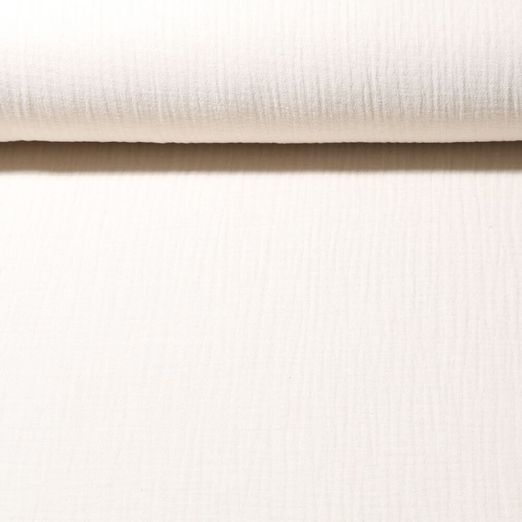 Mousseline de coton Elodie - Mélange Vanille Uni
