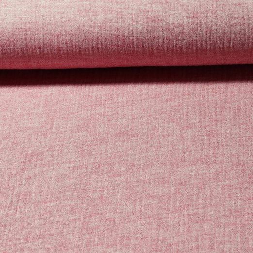 Mousseline de coton Elodie - Mélange Rouge Uni