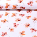 Jersey bio - Aquarelle Fleurs Blanc Orange