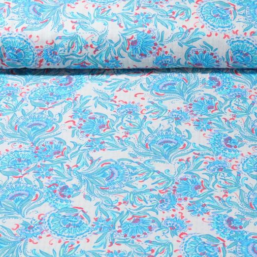 Tissu coton - Impression digitale Mélange Paisley Vintage Vert