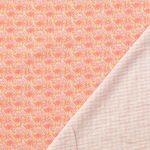Baumwoll-Webware - Digitaldruck Vintage Mix Blumen Orange