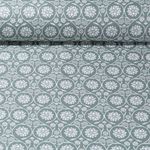 Coton enduit - Campagne Fleurs Vert