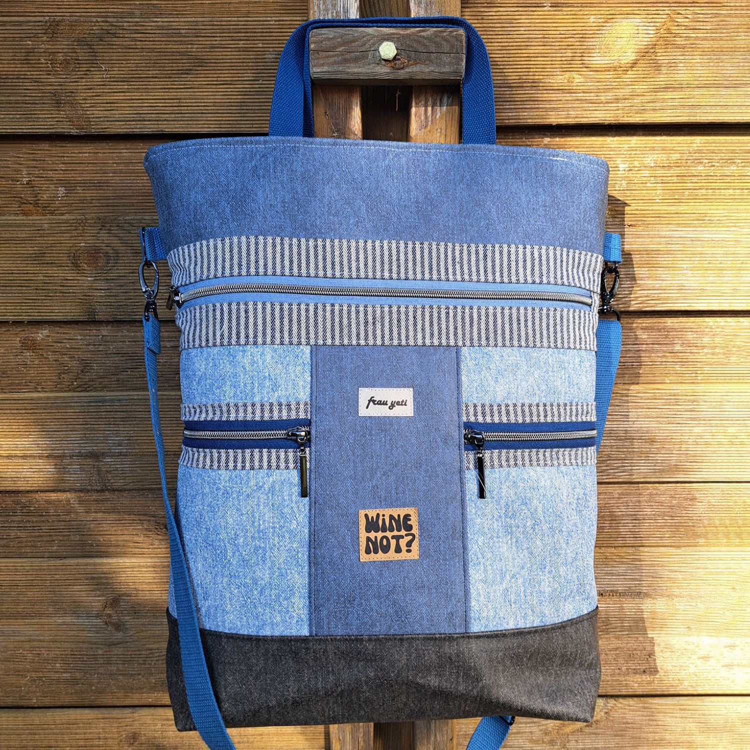 Kunstleder Denim Tasche von frau yeti *Taschenstar*-6 Kunstleder Denim Tasche von frau yeti *Taschenstar*-6
