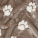 Toison - Toison douillette Doubleface pattes de chien Beige Toison - Toison douillette Doubleface pattes de chien Beige