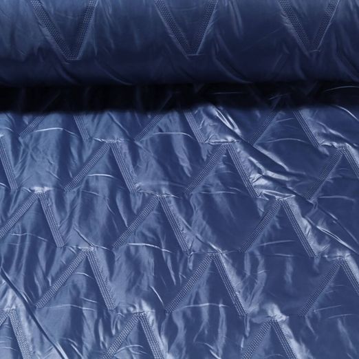 Tissu veste matelassé - Bleu jeans Ouaté
