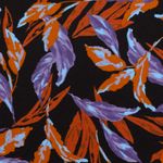 Romanit-Jersey - Blätter Schwarz Lila Romanit-Jersey - Blätter Schwarz Lila