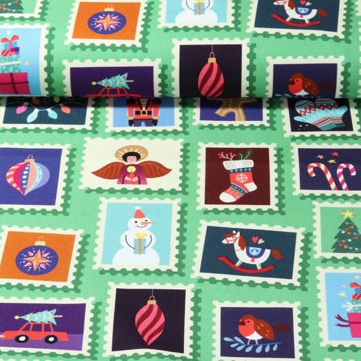 Toile canevas bio - Hamburger Liebe Impression digitale Christmas On Stamps Vert