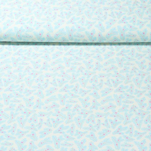 Popeline de coton bio - Hamburger Liebe Impression digitale Christmas Twigs Ecru