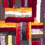 Romanit-Jersey - Retângulos Abstratos Vermelhos Romanit-Jersey - Retângulos Abstratos Vermelhos