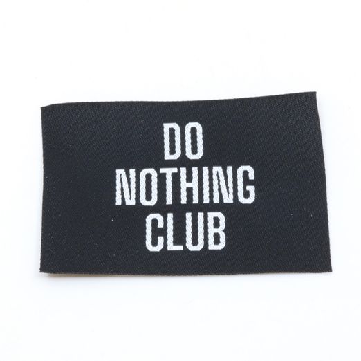 Etiquette tissée - Do nothing - Noir - 57 x 38mm Etiquette tissée - Do nothing - Noir - 57 x 38mm