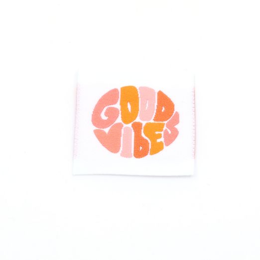 Webetikett - Good Vibes - 30 x 30mm Webetikett - Good Vibes - 30 x 30mm