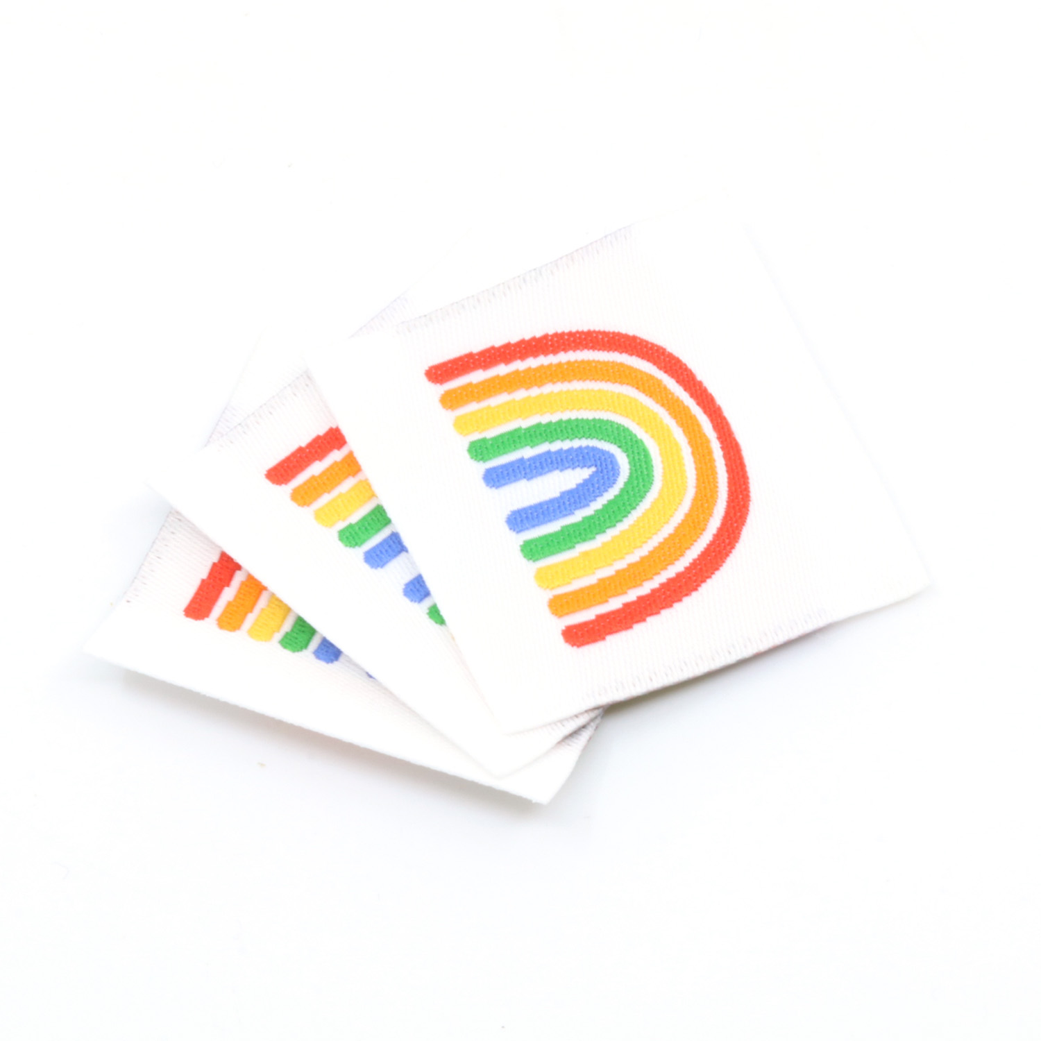 Webetikett - Regenbogen - 30 x 30mm-1 Webetikett - Regenbogen - 30 x 30mm-1