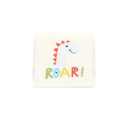 Etiquette tissée - Roar ! - 30 x 30mm Etiquette tissée - Roar ! - 30 x 30mm