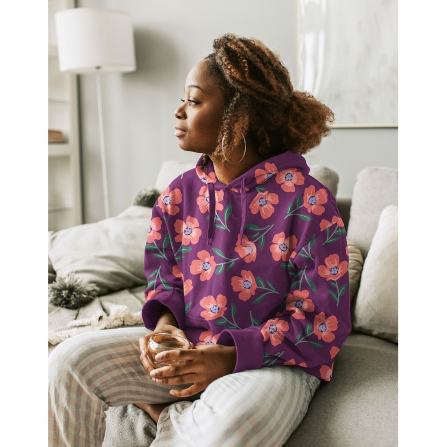 Sweat soft - Coquelicots Lila-1 Sweat soft - Coquelicots Lila-1