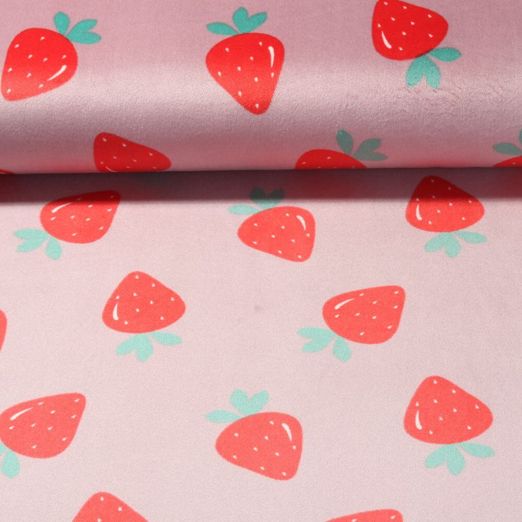 Nickijersey - Erdbeeren Altrosa