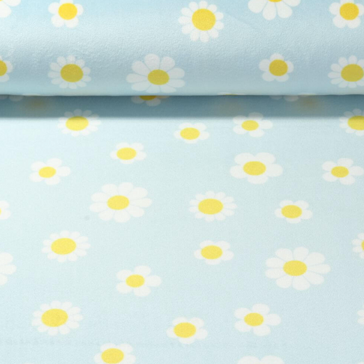 Jersey nicki - Fleurs Bleu clair Jersey nicki - Fleurs Bleu clair