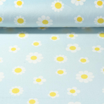 Jersey nicki - Fleurs Bleu clair Jersey nicki - Fleurs Bleu clair