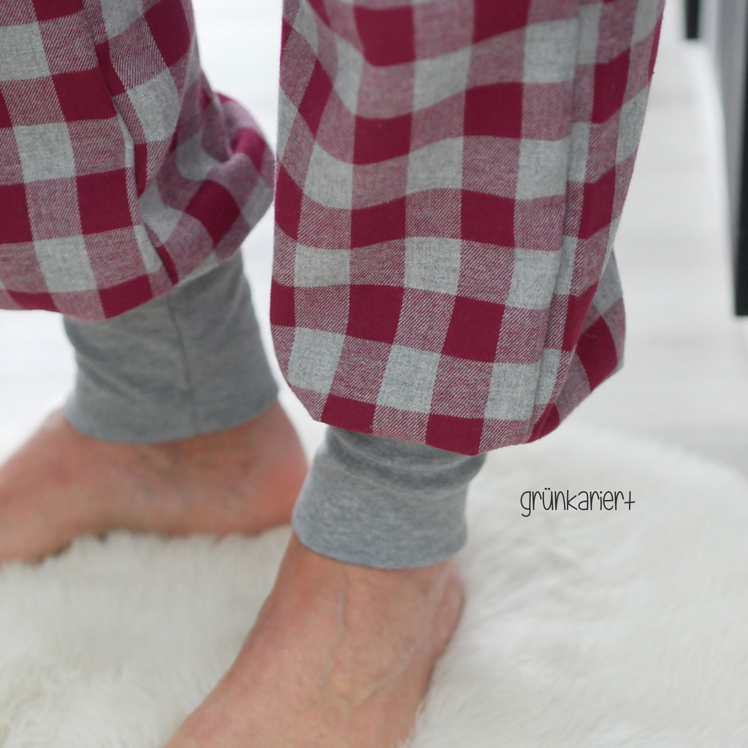 Flanelle de coton - Gros carreaux Gris Rouge-2 Flanelle de coton - Gros carreaux Gris Rouge-2