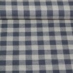 Flanelle de coton - Gros carreaux Gris Bleu
