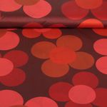 Tissu imperméable - Poncho Déperlant Fleurs Rouge foncé